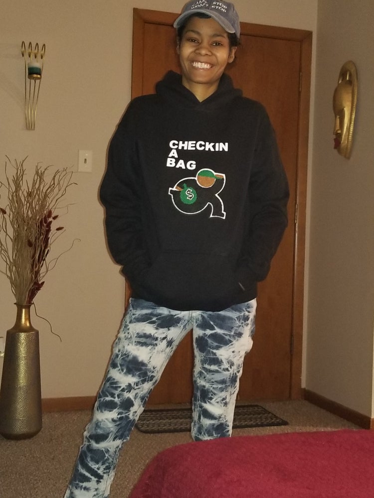 Black "CHECKIN A BAG" Hoodie
