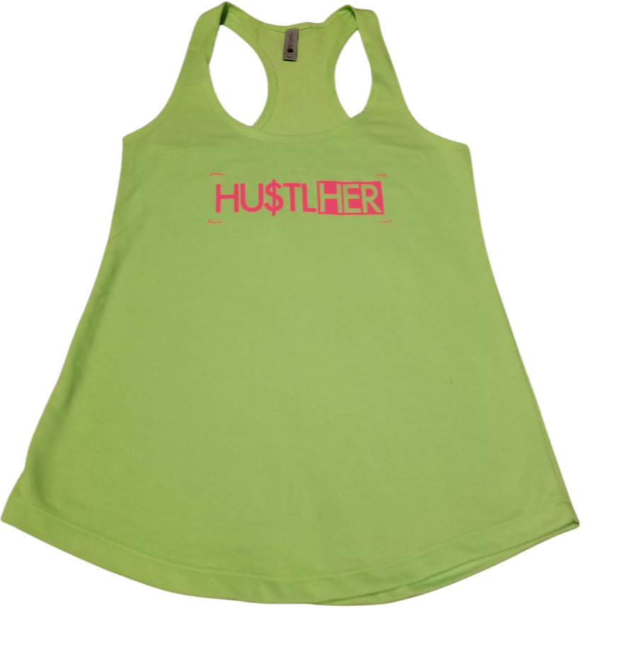 Neon Green "HUSTLHER" Tank