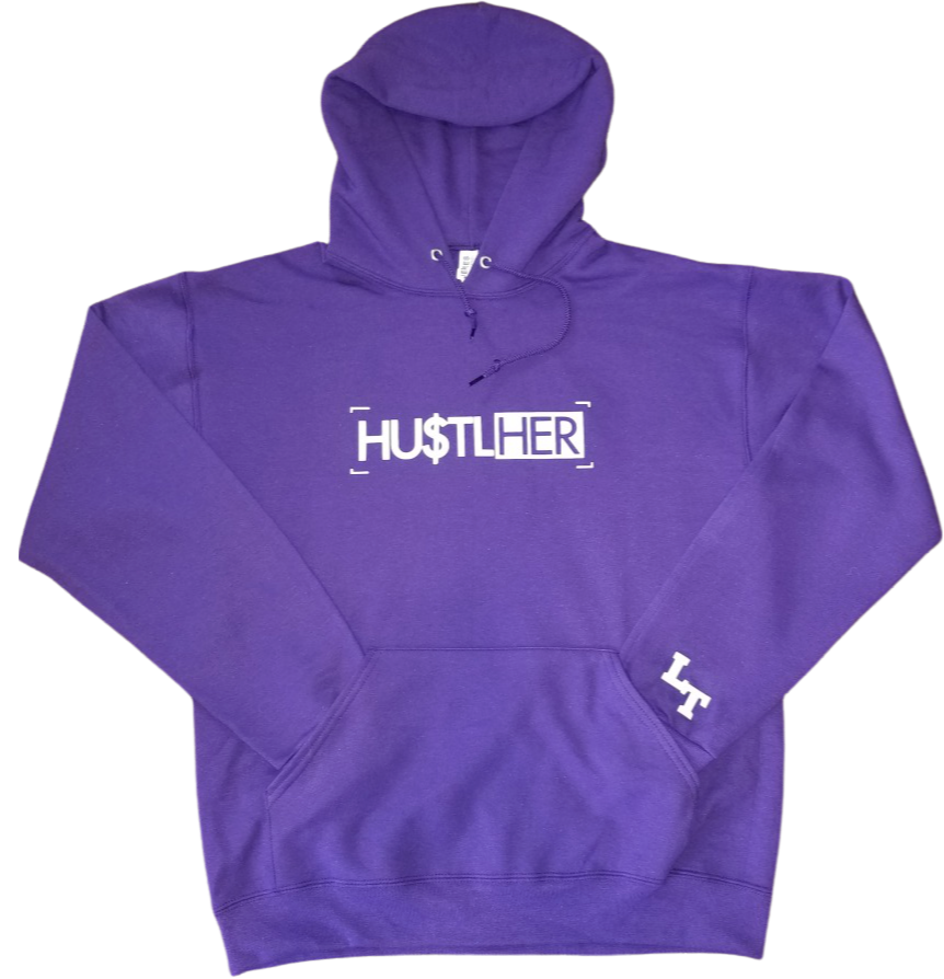 Purple "HUSTLHER" Hoodie