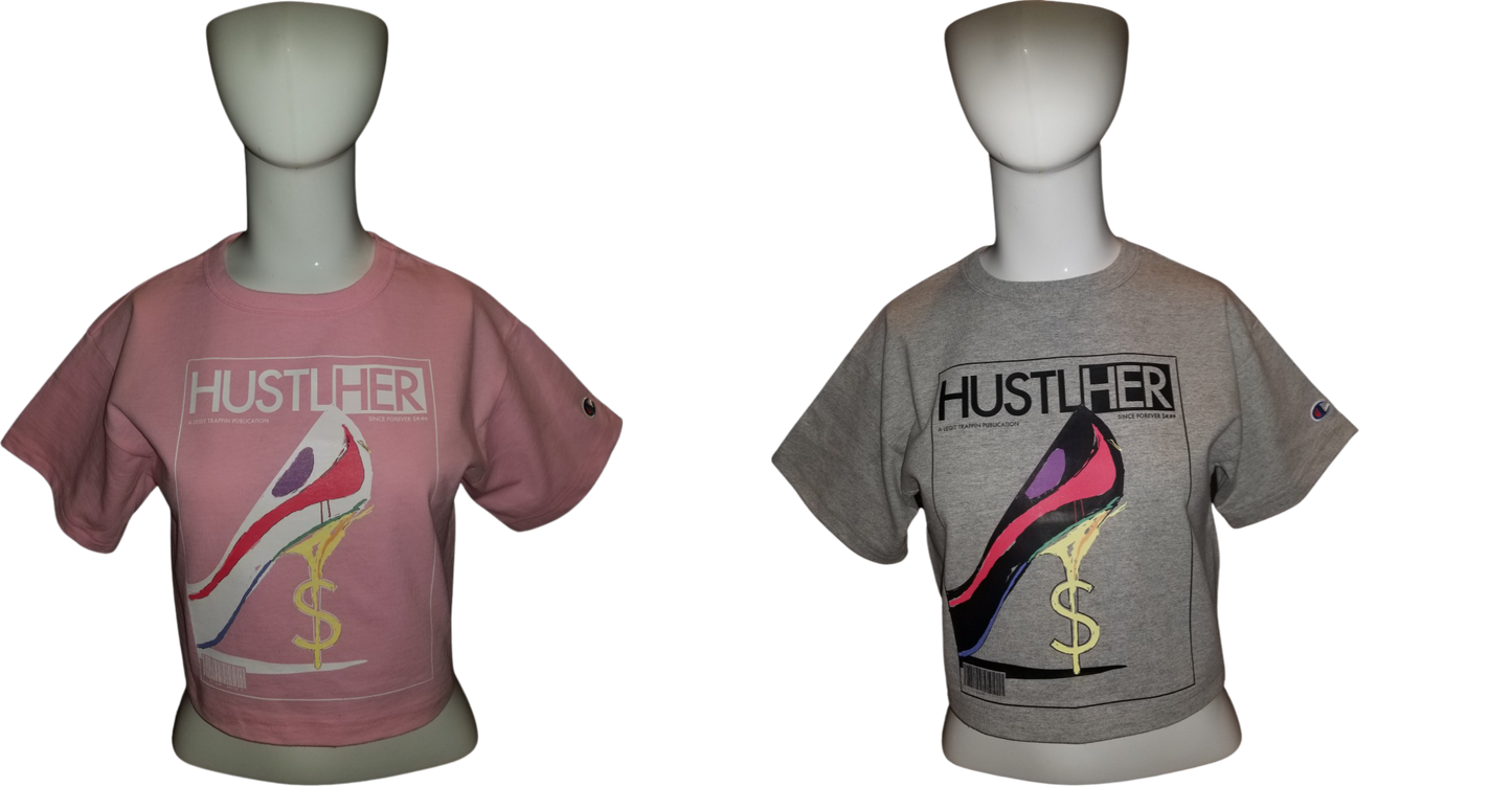 Short Sleeve Cropped "HustlHER" ChampionTee