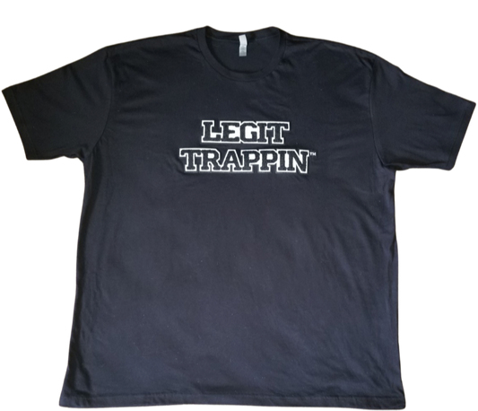 Black "LEGIT TRAPPIN" Tee w/ B&W Logo