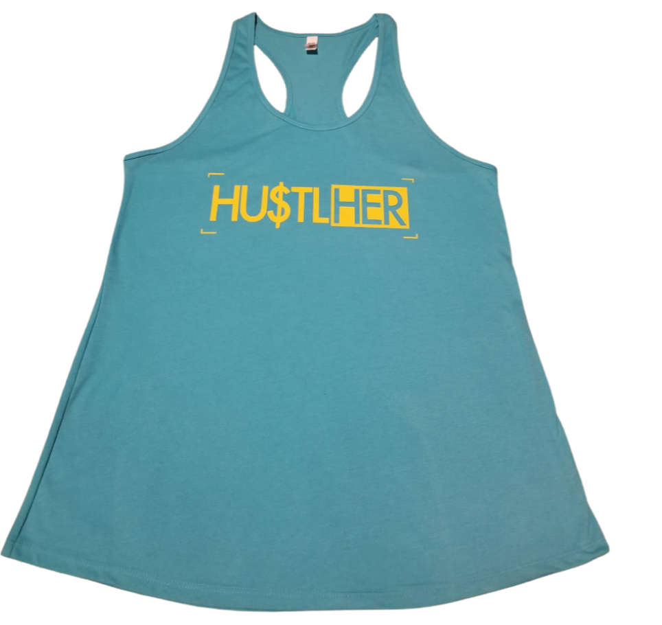 Turquoise "HU$TLHER" Tank