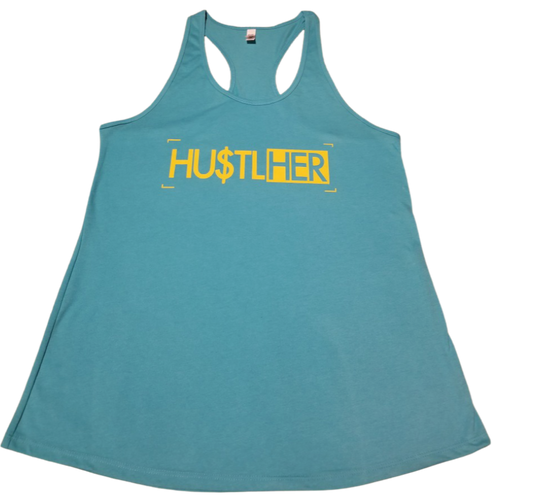 Turquoise "HU$TLHER" Tank