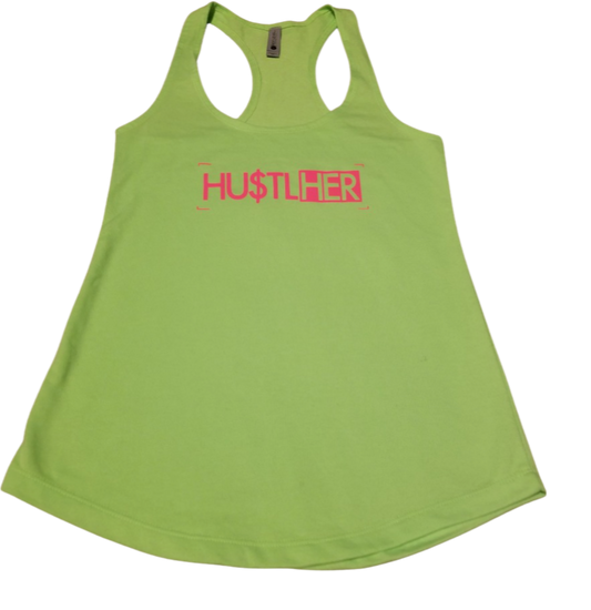 Neon Green "HUSTLHER" Tank