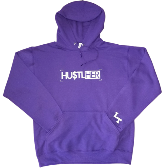 Purple "HUSTLHER" Hoodie