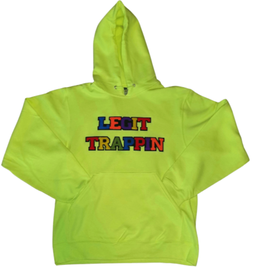 Safety Yellow "LEGIT TRAPPIN" Hoodie