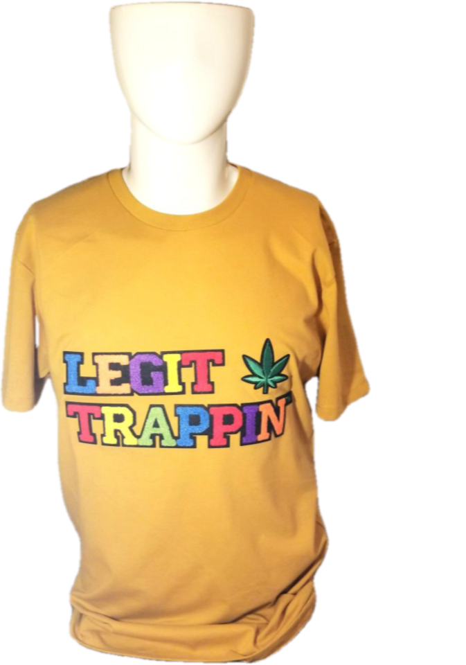 *SPECIAL* Gold "Legit Trappin" Tee w/ Leaf