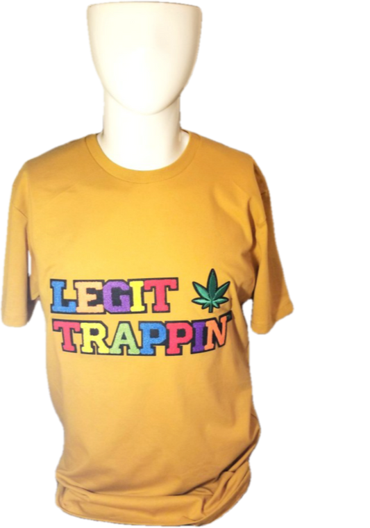 *SPECIAL* Gold "Legit Trappin" Tee w/ Leaf
