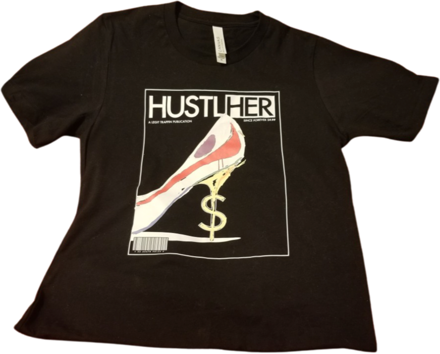 Black "HustlHER" Tee